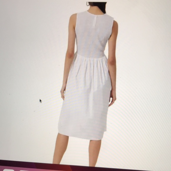 NWT French Connection Smocked Mid-Calf Midi Dress White Size 2 - Picture 2 of 6